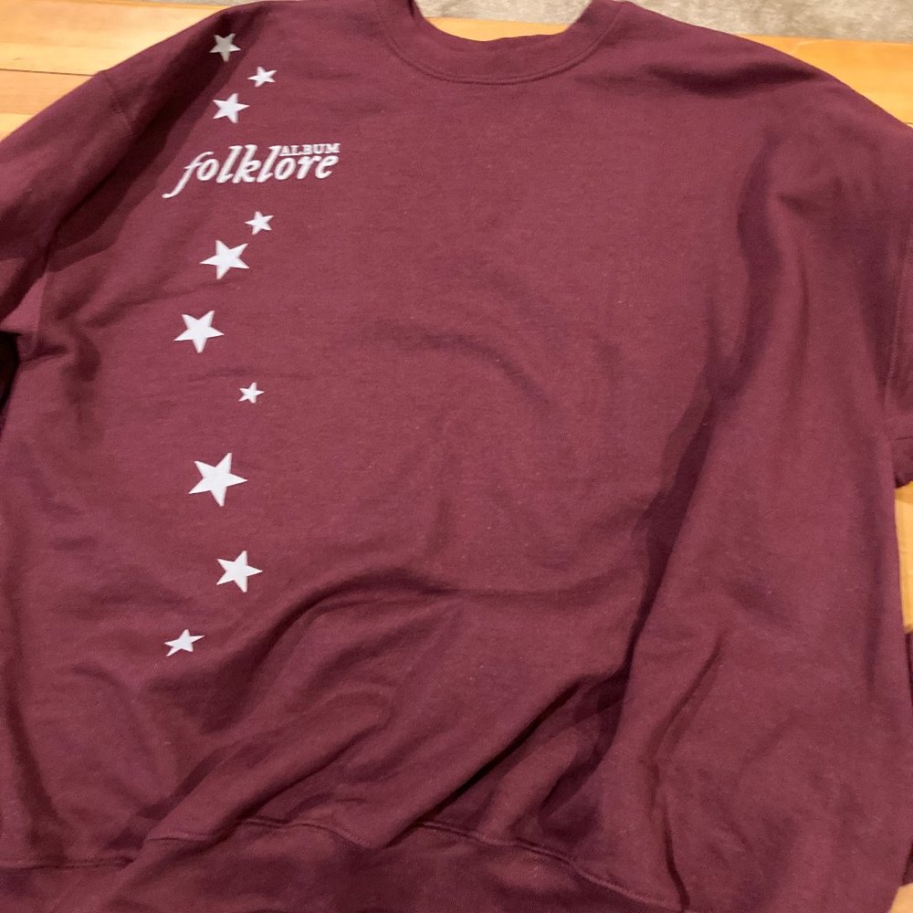 Taylor Swift Maroon Folklore Sweatshirt stars around my scars XXL new condition